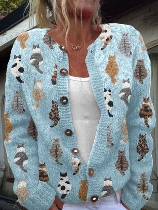 Marceline | Cardigan à motif chats