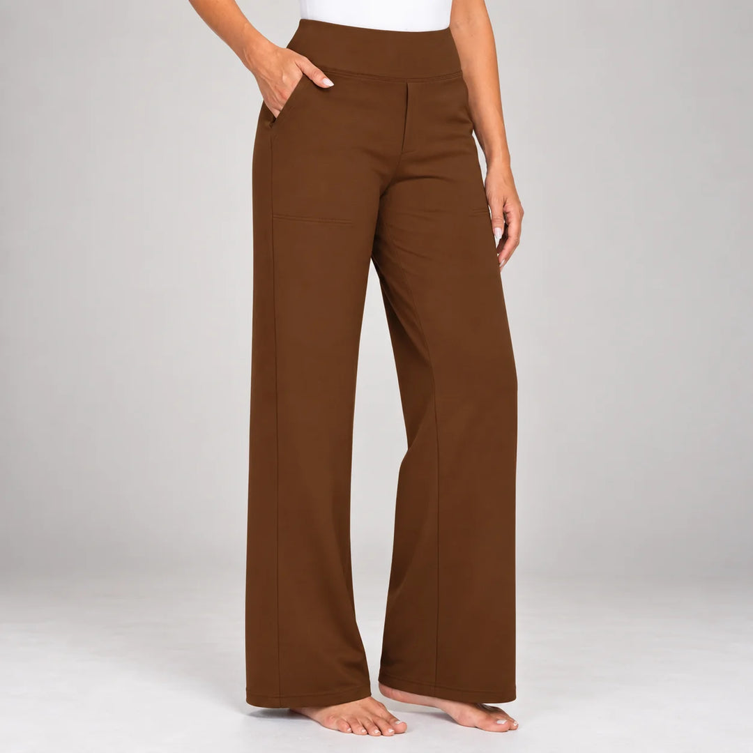 Clarisse | Pantalon large stretch taille haute (1+1 OFFERT)