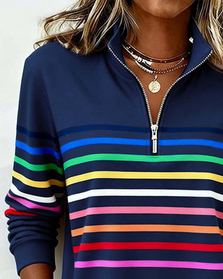 Fanny | Pull demi-zippé à rayures colorées