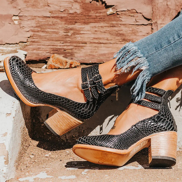 Marion | Escarpins à talon bloc et brides à boucles