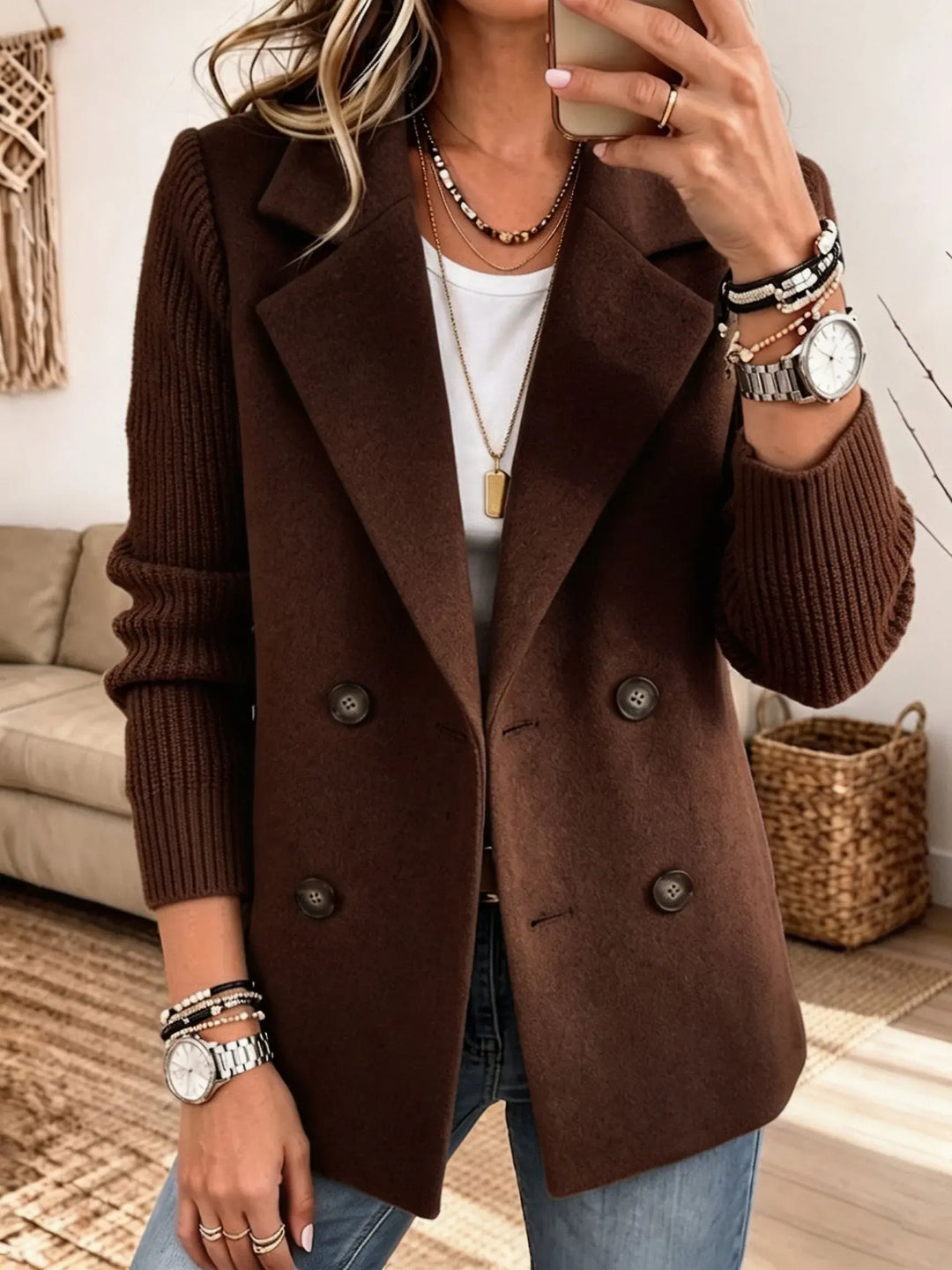 Léonie | Blazer élégant à manches en maille