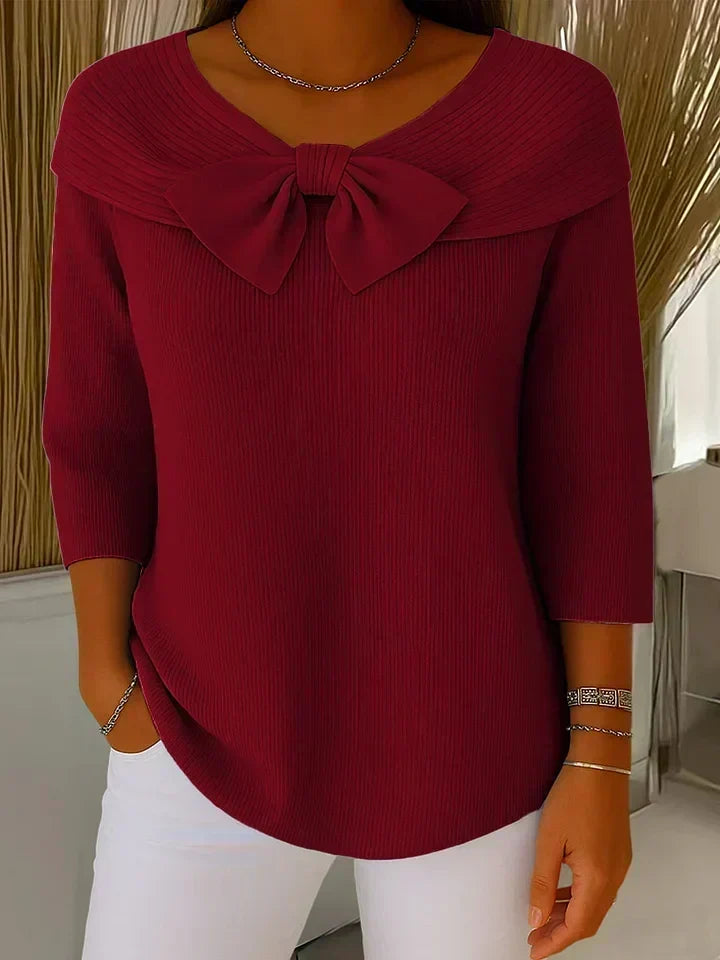 Gaëlle | Pull à nœud et encolure arrondie