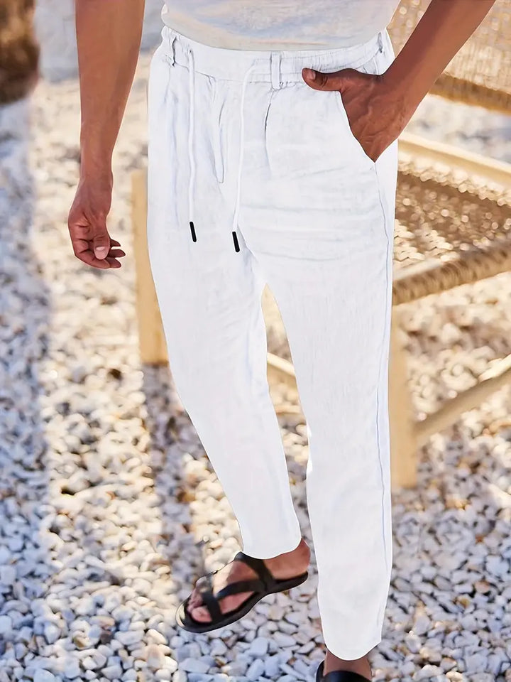 Nichols | Pantalon ample en lin à cordon de serrage