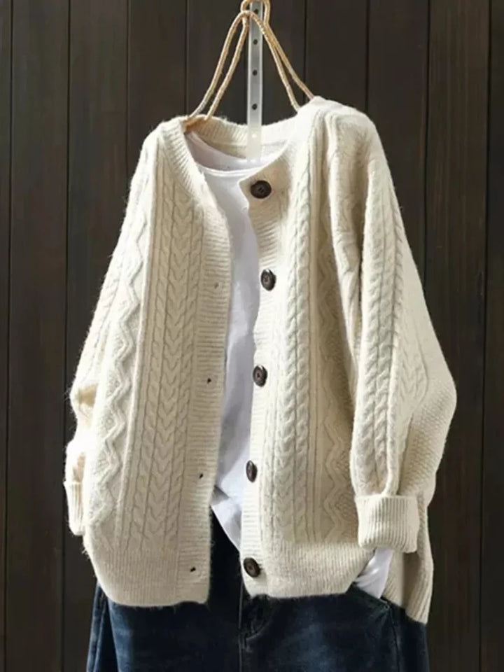 Bérangère | Cardigan torsadé à col rond