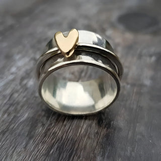 Faustine | Bague cœur en argent plaqué or