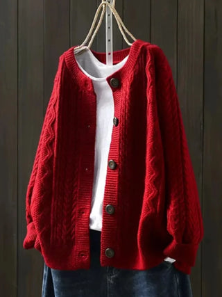 Bérangère | Cardigan torsadé à col rond