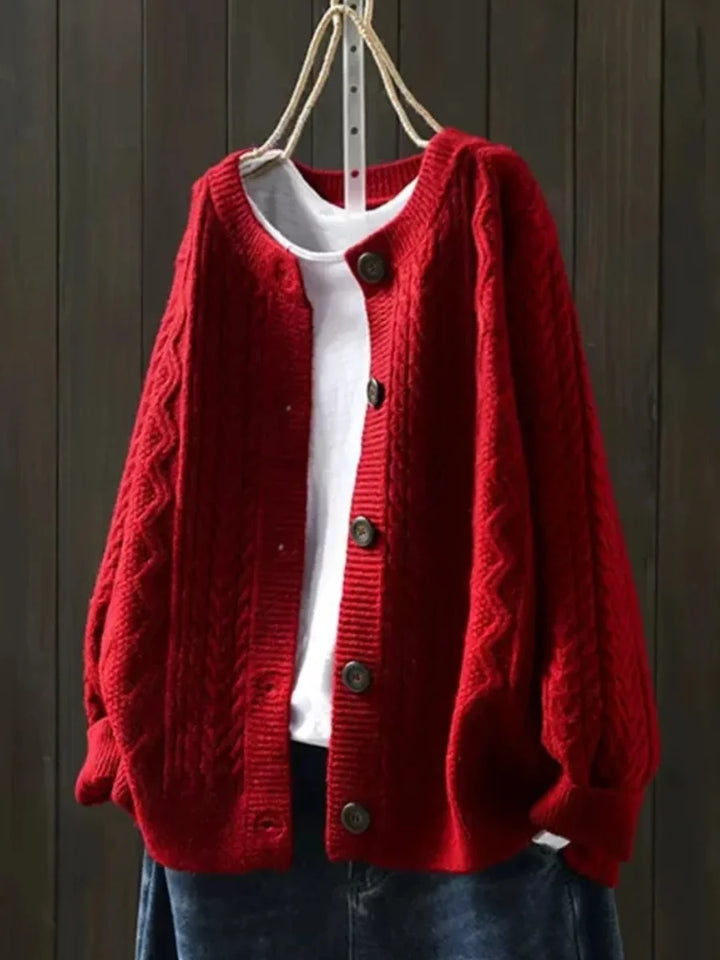 Bérangère | Cardigan torsadé à col rond