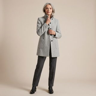 Amandine | Manteau col montant effet laine