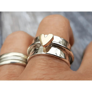 Faustine | Bague cœur en argent plaqué or