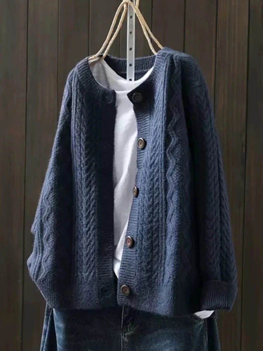Bérangère | Cardigan torsadé à col rond