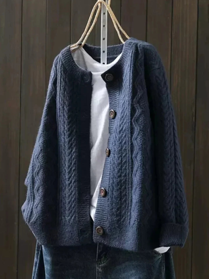 Bérangère | Cardigan torsadé à col rond