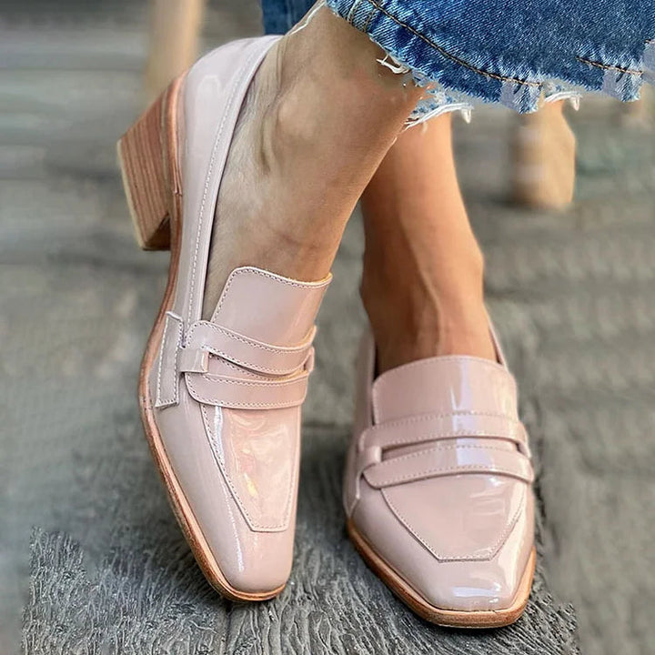 Lotte | Patent chunky heel loafers