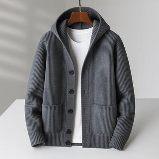 Basile | Cardigan boutonné à capuche