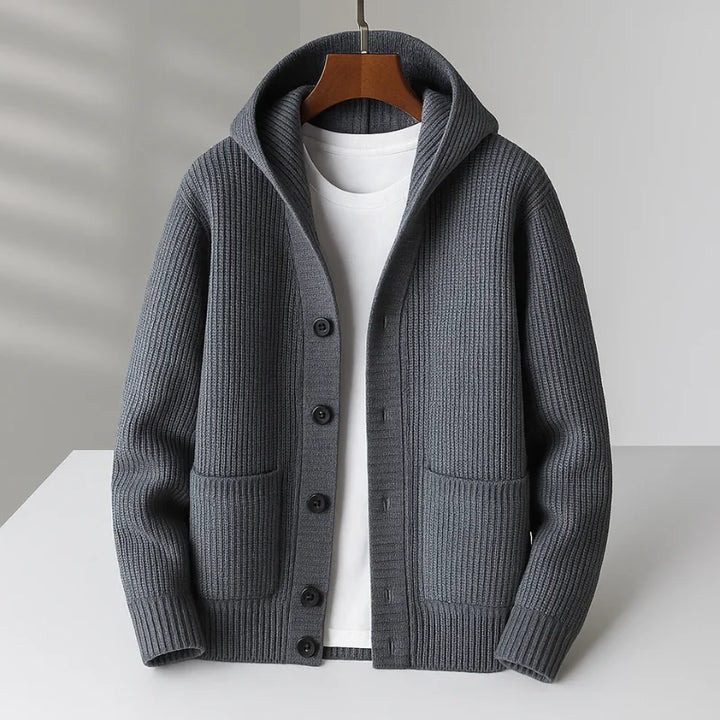 Basile | Cardigan boutonné à capuche