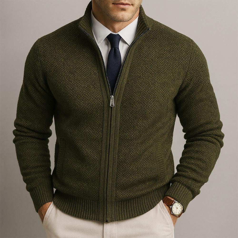 Gilbert | Cardigan zippé homme à col montant