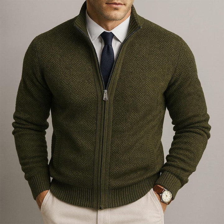 Gilbert | Cardigan zippé homme à col montant