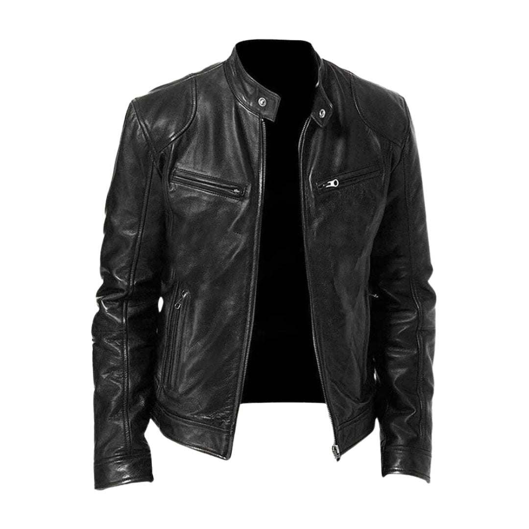 Alexandre | Veste en cuir à col montant homme