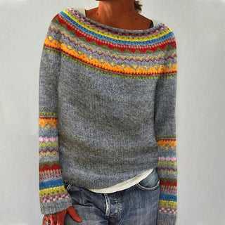 Ysaline | Pull en maille à empiècement multicolore