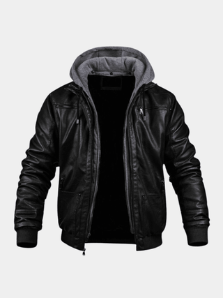 Tristan | Blouson effet cuir doublé à capuche