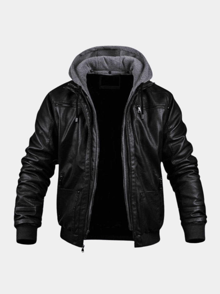 Tristan | Blouson effet cuir doublé à capuche