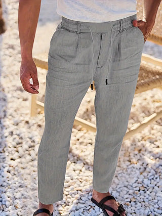 Nichols | Pantalon ample en lin à cordon de serrage