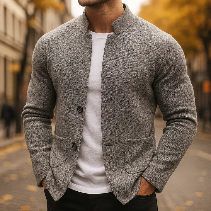 Anselme | Cardigan texturé à col montant