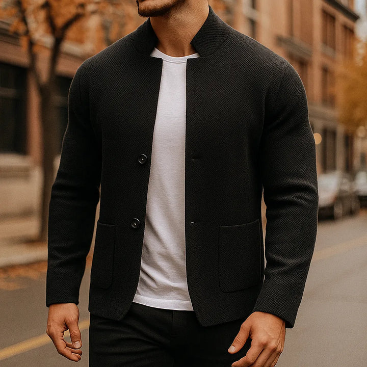 Anselme | Cardigan texturé à col montant
