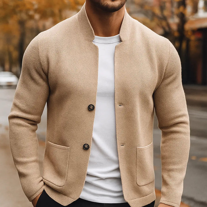 Anselme | Cardigan texturé à col montant