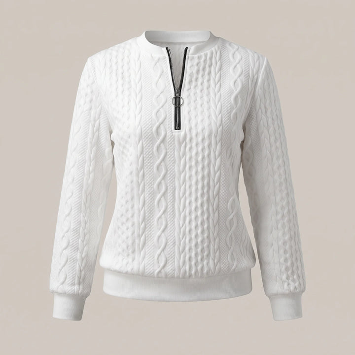 Agnès | Pull torsadé demi-zippé