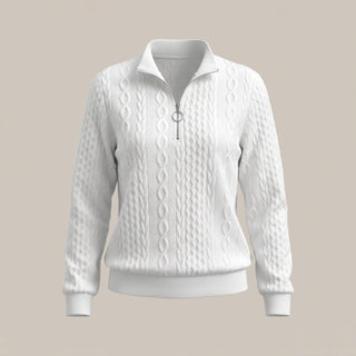 Agnès | Pull torsadé demi-zippé