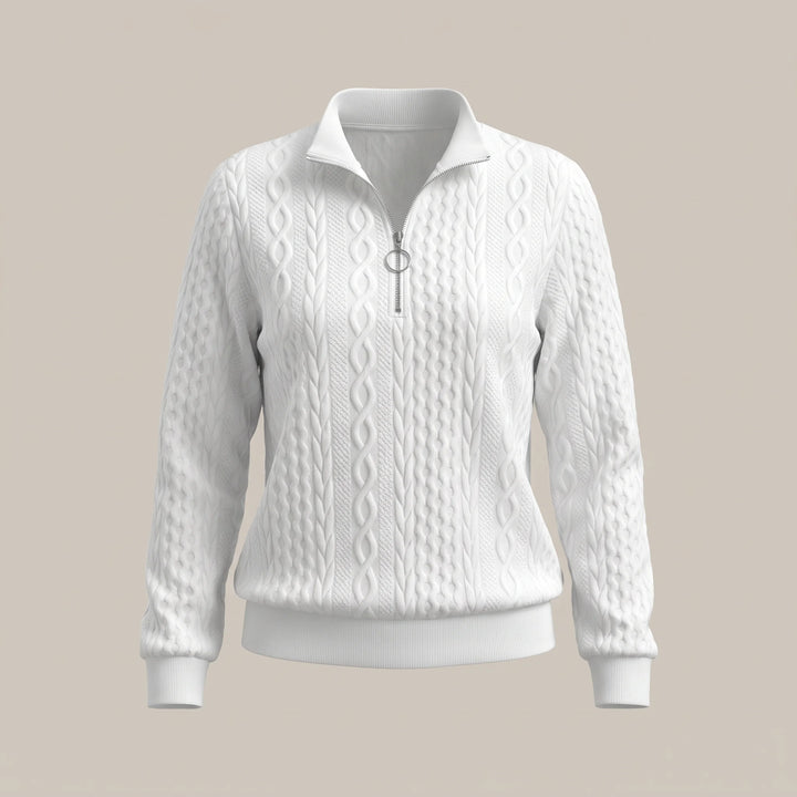 Agnès | Pull torsadé demi-zippé