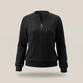 Agnès | Pull torsadé demi-zippé