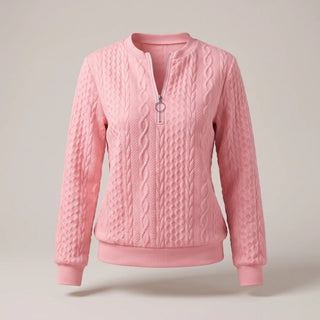 Agnès | Pull torsadé demi-zippé