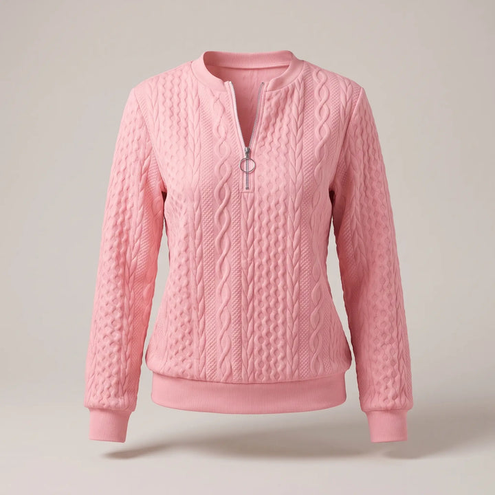 Agnès | Pull torsadé demi-zippé