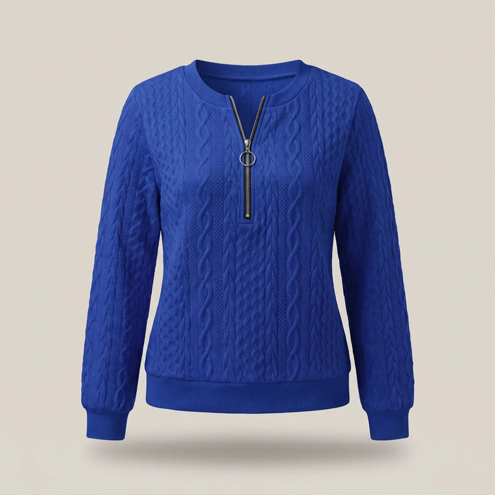 Agnès | Pull torsadé demi-zippé