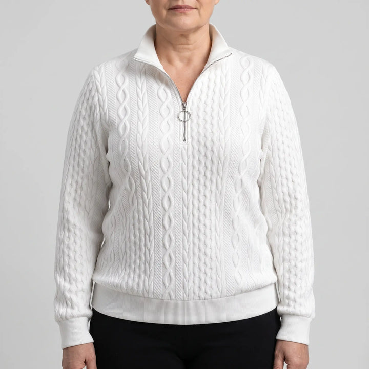 Agnès | Pull torsadé demi-zippé