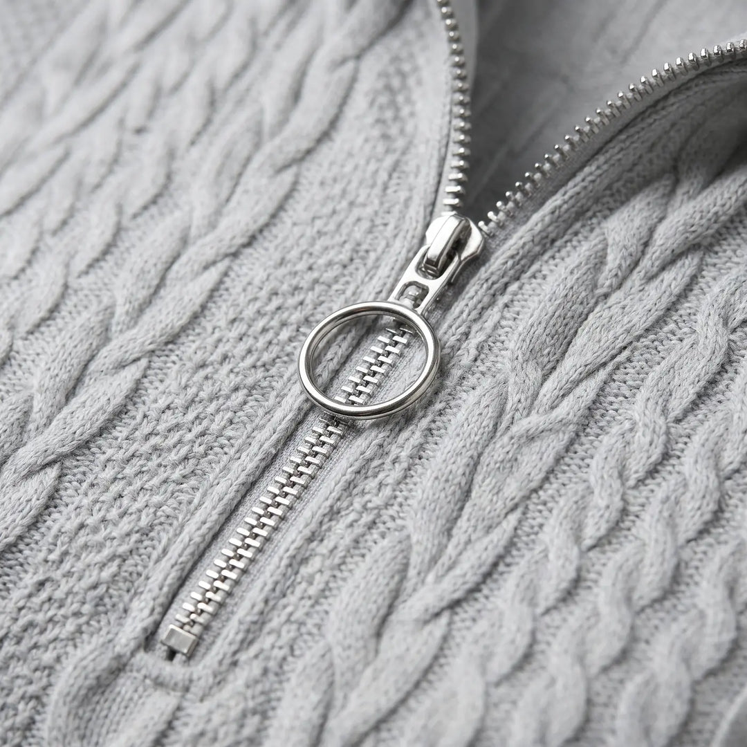 Agnès | Pull torsadé demi-zippé