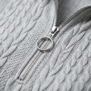 Agnès | Pull torsadé demi-zippé