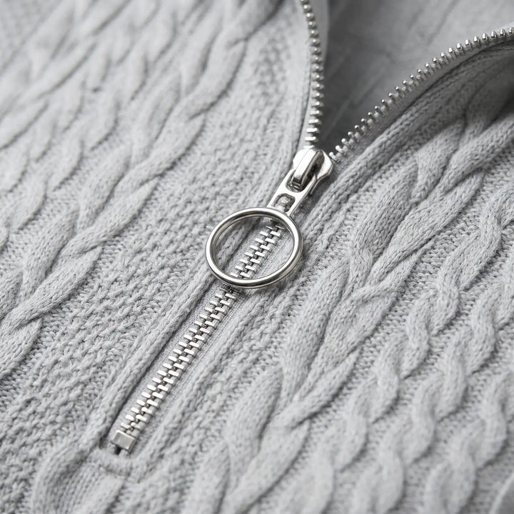 Agnès | Pull torsadé demi-zippé