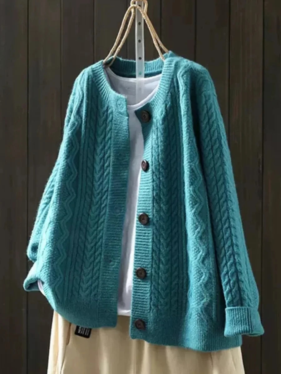 Bérangère | Cardigan torsadé à col rond