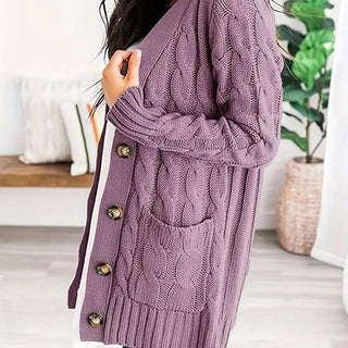 Églantine | Cardigan torsadé boutonné à poches