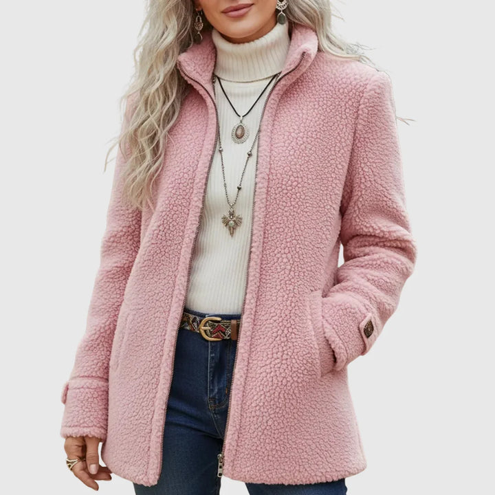 Colombe | Veste sherpa zippée à col montant