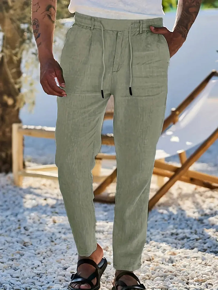 Nichols | Pantalon ample en lin à cordon de serrage