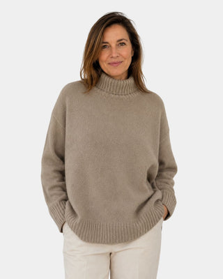 Aurore | Pull col roulé oversize en maille douce