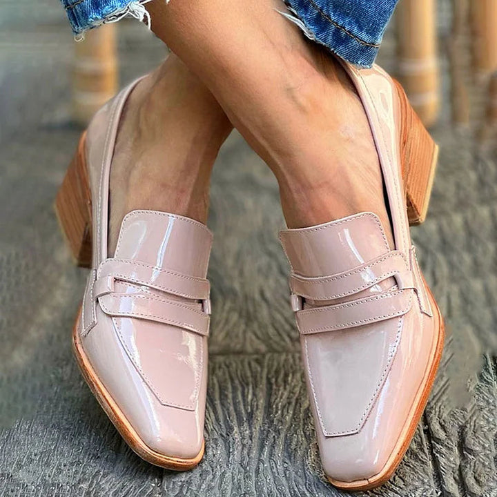 Lotte | Patent chunky heel loafers