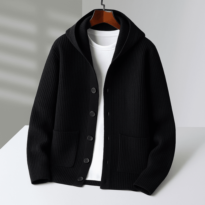 Basile | Cardigan boutonné à capuche