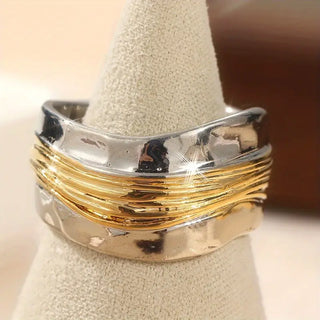 Héloïse | Bague en fil bicolore argent et or