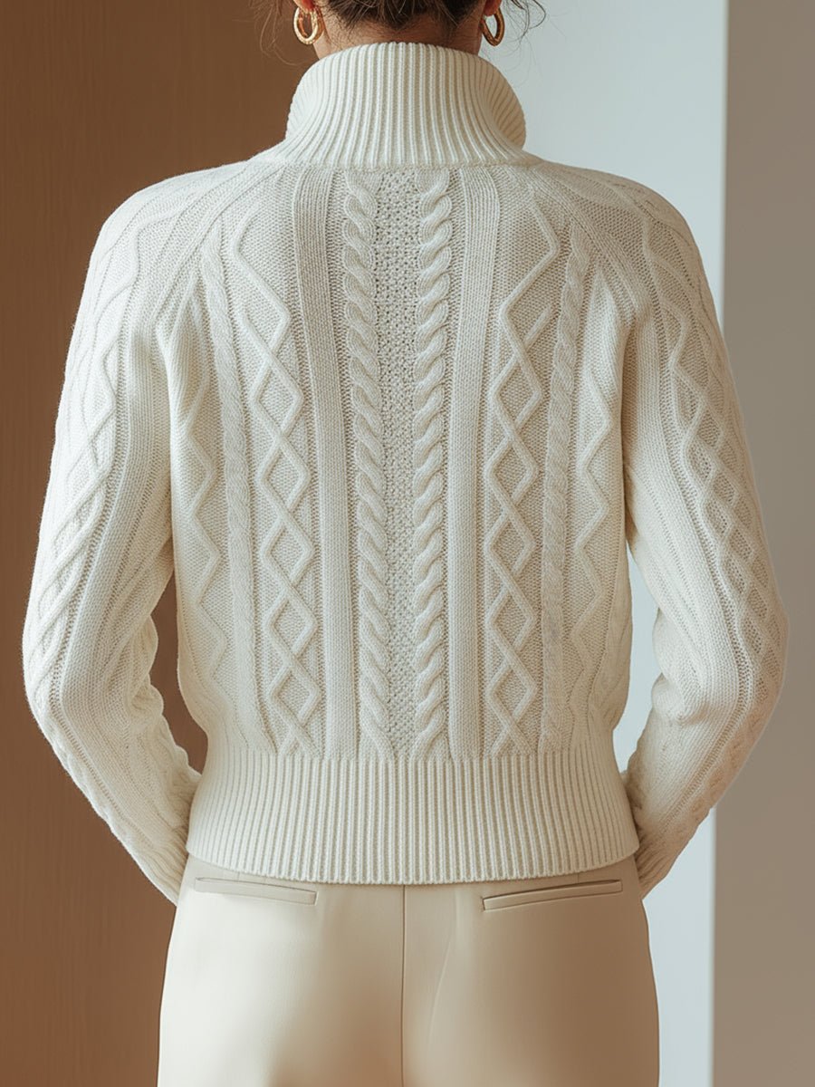 Ophélie | Gilet zippé torsadé à col montant