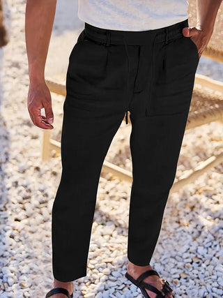 Nichols | Pantalon ample en lin à cordon de serrage