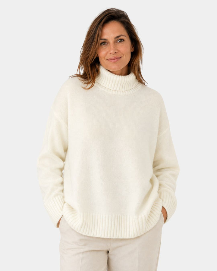 Aurore | Pull col roulé oversize en maille douce